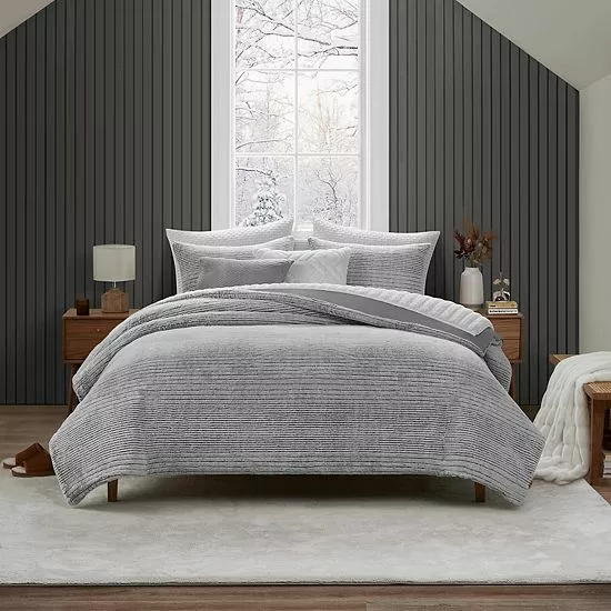 Koolaburra By UGG Sonele Faux Fur Comforter Set With Shams Wild Dove 6 Koolaburra By UGG Sonele Faux Fur Comforter Set With Shams Wild Dove - Image 6