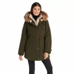 Women's Koolaburra By UGG Faux-Fur Hood Inner-Vest Puffer Coat Olive -Koolaburra by UGG shop unnamed file 208