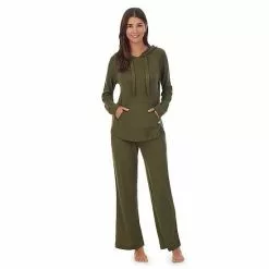 Women's Koolaburra By UGG Sweater Knit Pajama Top & Wide Leg Pajama Pants Set Olive -Koolaburra by UGG shop unnamed file 647