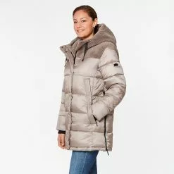 Women's Koolaburra By UGG Hooded Mixed-Media Puffer Jacket Birch -Koolaburra by UGG shop unnamed file 671