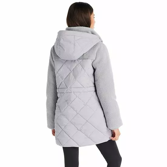 Women's Koolaburra By UGG Mixed-Media Puffer Coat Cloud Blue 2 Women's Koolaburra By UGG Mixed-Media Puffer Coat Cloud Blue - Image 2